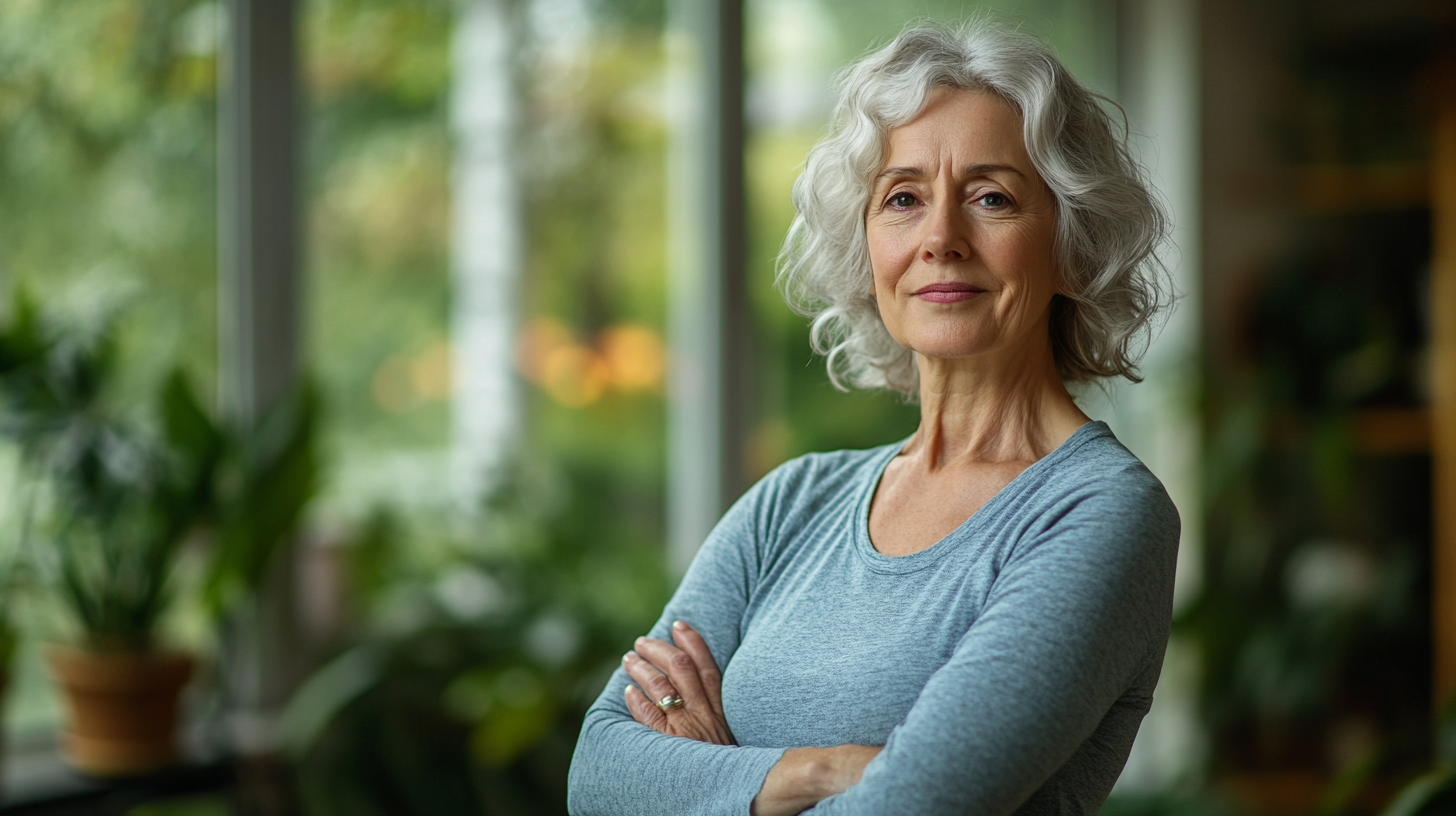 Група людей зрілого віку практикує йогу